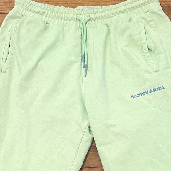 Scotch & Soda Pants - Scotch & Soda Unisex Organic Cotton Green Jogger Sweatpants Size Large